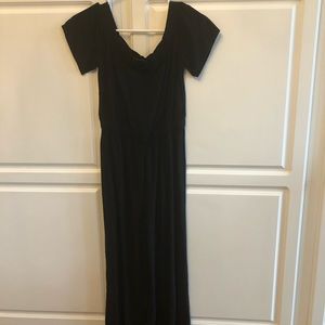 Off the shoulder floor length jumpsuit